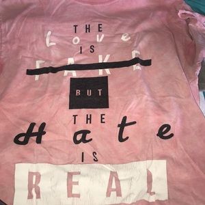 Pink saying shirt